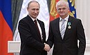 Presenting Russian Federation state decorations. Senior coach for the Russian Federation’s national bobsleigh (skeleton) team Wilfred Schneider is awarded the Order of Friendship.