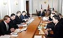 Meeting on development of the Russian energy sector.