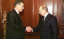 President Putin with Abdul-Khakim Sultygov, the President\'s envoy in the Chechen Republic for human rights and freedoms.