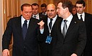 Before the start of Russian-Italian consultations. With Italian Prime Minister Silvio Berlusconi.