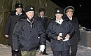 President Putin before departure on board the missile submarine Arkhangelsk, with Admiral Vladimir Kuroyedov, Commander of the Russian Navy, right, and Defence Minister Sergei Ivanov, left.