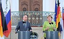 Заявления для прессы. С канцлером ФРГ Ангелой Меркель.