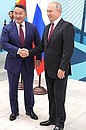 With Mongolian President Khaltmaagiin Battulga.