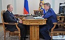 С президентом, председателем правления ОАО «Сбербанк России» Германом Грефом.
