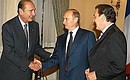 President Putin with French President Jacques Chirac and German Chancellor Gerhard Schroeder (right).