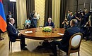 Встреча с Президентом Азербайджана Ильхамом Алиевым и Президентом Армении Сержем Саргсяном.