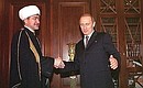 President Putin meeting with Ravil Gainutdin, the Chairman of the Council of Muftis of Russia. 