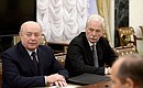 Meeting with permanent members of the Security Council. Director of Foreign Intelligence Service Mikhail Fradkov (left) and permanent member of the Security Council Boris Gryzlov.