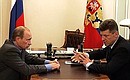 Рабочая встреча с полномочным представителем Президента в Южном федеральном округе Дмитрием Козаком.