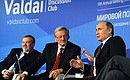 Meeting of the Valdai International Discussion Club. With Chairman of the Valdai Club Support and Development Foundation Andrei Bystritsky (left) and former Austrian Federal Chancellor Wolfgang Schüssel.