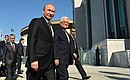 С Президентом Государства Палестина Махмудом Аббасом перед началом церемонии открытия Московской соборной мечети после реконструкции.
