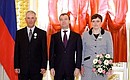 Alexander and Tatyana Vasilyev receiving the Order of Parental Glory.