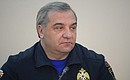 Глава МЧС Владимир Пучков на совещании по ликвидации последствий паводков и пожаров.