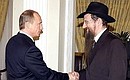 Meeting with Chief Rabbi of Russia Berl Lazar.