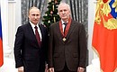 Order For Services to the Fatherland II degree is awarded to Vice President of the Russian Academy of Sciences Valery Kozlov.
