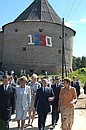 President Putin at the walls of the Ladoga Fortress.
