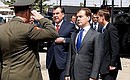 С Президентом Таджикистана Эмомали Рахмоном в расположении 201-й российской военной базы.