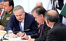 The heads of delegations of the CSTO member states signed the CSTO Collective Security Council Declaration. President of Tajikistan Emomali Rahmon.