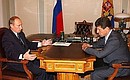 Meeting with Presidential Plenipotentiary Envoy in the Southern Federal District Dmitry Kozak.