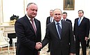 With the President of Moldova Igor Dodon.