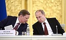 With Chief of Staff of the Presidential Executive Office Sergei Ivanov at meeting of the Council for the Development of Physical Culture and Sport.