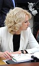 Председатель Счётной палаты Татьяна Голикова на заседании Совета по противодействию коррупции.