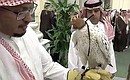 Vladimir Putin presented a Kamchatka gyrfalcon to King Salman bin Abdulaziz Al Saud of Saudi Arabia.