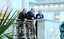 With President of Belarus Alexander Lukashenko and President of Kazakhstan Nursultan Nazarbayev before a meeting of the Supreme Eurasian Economic Council.