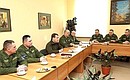 Meeting with commanders of 60th Division's missile regiments.