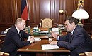 Рабочая встреча с губернатором Кемеровской области Аманом Тулеевым.