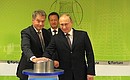 Opening of Nyagan GRES thermal power plant. With President of Finland Sauli Niinistö.