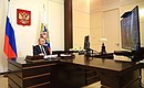 Working meeting with Acting Governor of Kaluga Region Vladislav Shapsha (via videoconference).