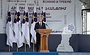 President of Armenia Serzh Sargsyan at a memorial ceremony for victims of the Armenian genocide at the Tsitsernakaberd Memorial Complex.