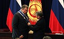 State decoration of the Kyrgyz Republic is awarded to Russia's Federal Customs Service Director Andrei Belyaninov.