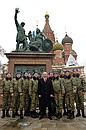 После церемонии возложения цветов к памятнику Кузьме Минину и Дмитрию Пожарскому на Красной площади.