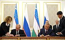 По итогам российско-узбекистанских переговоров президентами двух стран подписаны Декларация об углублении стратегического партнёрства и Меморандум о взаимопонимании о дальнейших совместных мерах по присоединению Узбекистана к Договору о зоне свободной торговли.