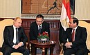 With President of Egypt Abdel Fattah el-Sisi during meeting at Cairo Airport.