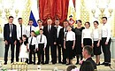 The Order of Parental Glory awards ceremony. The Order is awarded to the Markevich family from Kabardino-Balkaria.