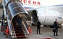 Vladimir Putin has arrived in Kyrgyzstan on an official visit. Photo: Pavel Bednyakov, RIA Novosti