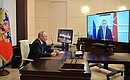 Meeting with St Petersburg Governor Alexander Beglov (via videoconference).