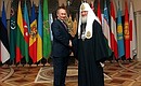 With Patriarch Kirill of Moscow and All Russia. Photo: Konstantin Zavrazhin