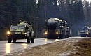 Mobile ground-based Topol-M missile complex on the road. 