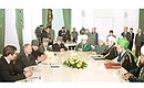President Putin meeting with leaders of Muslim Spiritual Directorates of Russia.