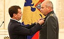 Ceremony awarding state decorations. Valentin Angelov, head of Sofia District Disaster Relief Department of the Ministry of Interior of Bulgaria, was awarded the Order of Courage.