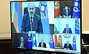 Participants in a meeting of the Collective Security Treaty Organisation’s Collective Security Council (held via videoconference).
