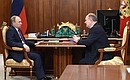 With leader of the Communist Party faction in the State Duma, Chairman of the Central Committee of the Communist Party of the Russian Federation Gennady Zyuganov.