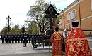 Ceremony unveiling a monument to Grand Duke Sergei Alexandrovich. Patriarch Kirill of Moscow and All Russia consecrates the memorial cross.