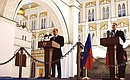 President Putin making a speech at the ceremony of presenting the Standard of the Russian Armed Forces to Defence Minister Sergei Ivanov.