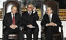 Президент России Владимир Путин с председателем Федерального сената Бразилии Жозе Сарнеем (справа) во время встречи во Дворце Национального конгресса Бразилии.