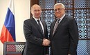 With President of the Palestinian National Authority Mahmoud Abbas.